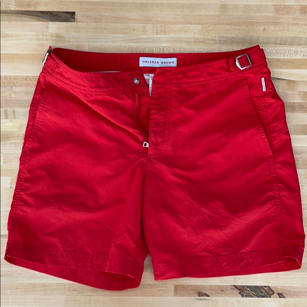 ORLEBAR BROWN Rescue red shorter length swim short